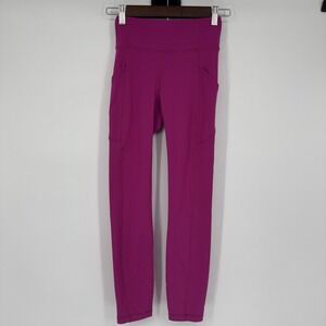 Lululemon Wunder Train High-Rise Tight Leggings Women 2 Magenta 25" Inseam Gym